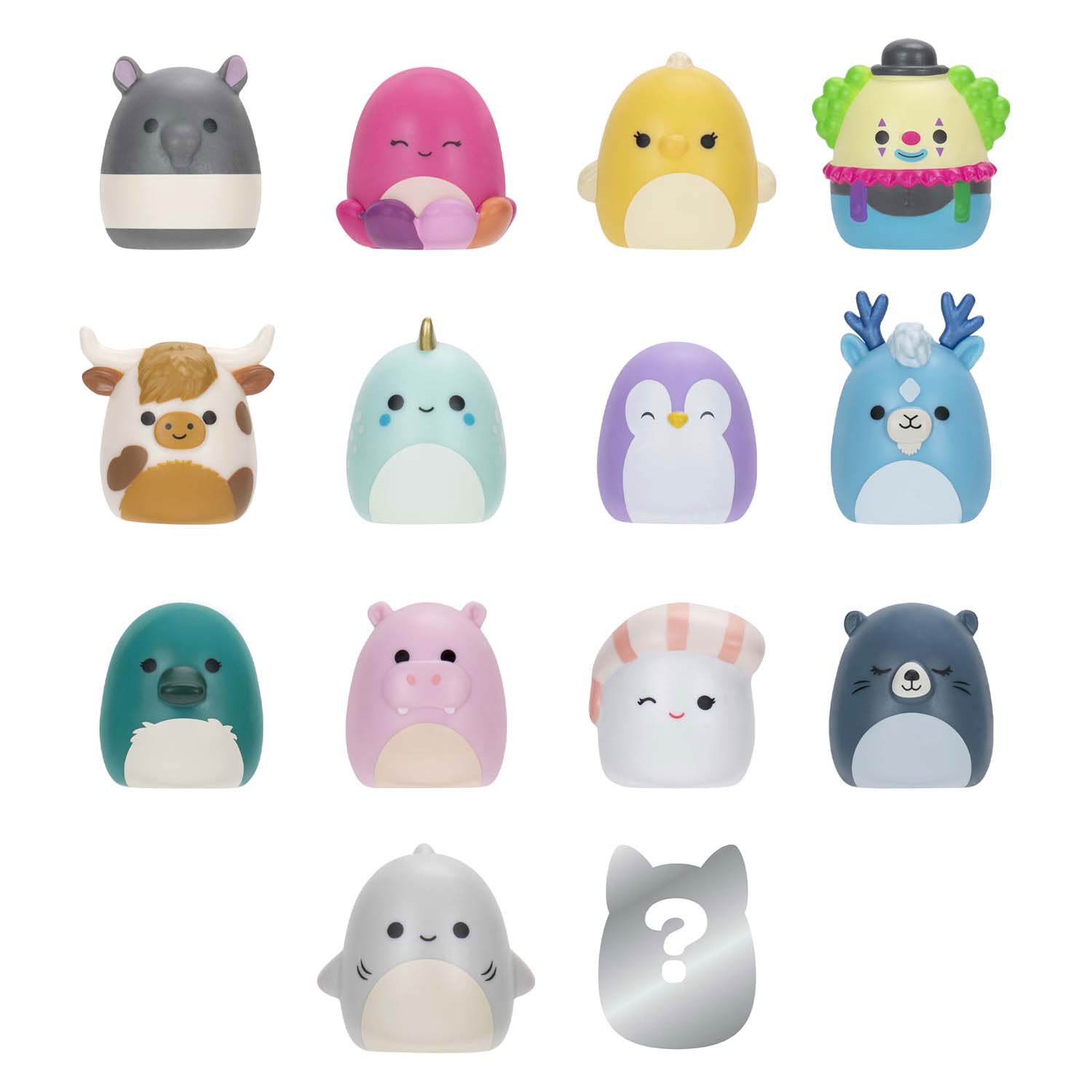 Squishmallows - figuras de juego de squish-a-longs, 14 piezas