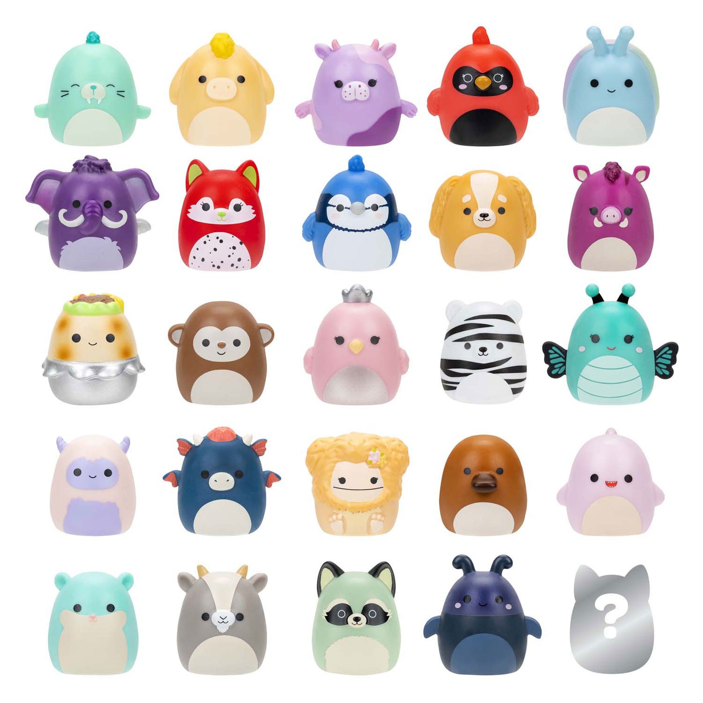 Squishmallows: figuras de juego de squish-a-longs, 25 piezas.