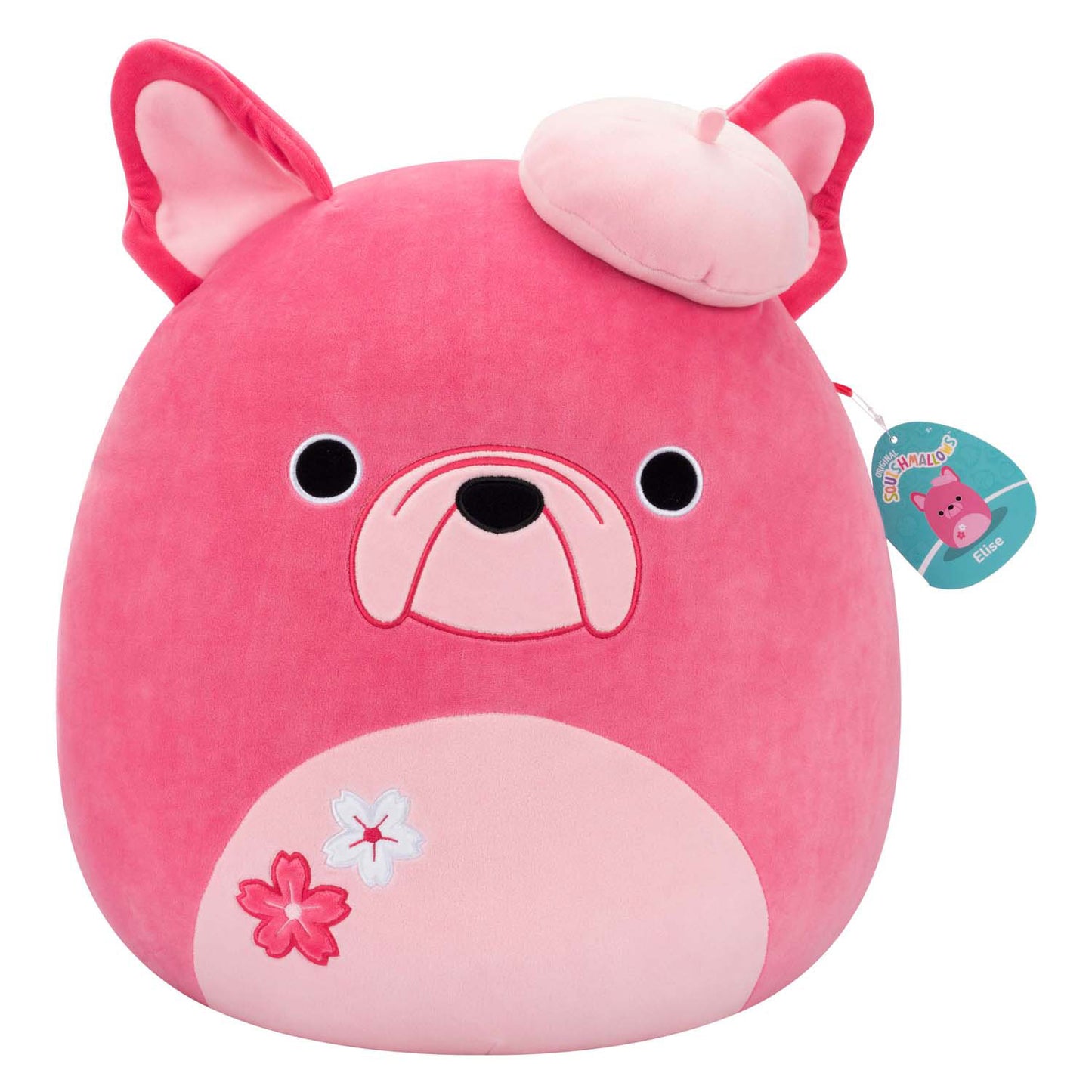 Peluche Squishmallows - bulldog francés rosa, 40 cm