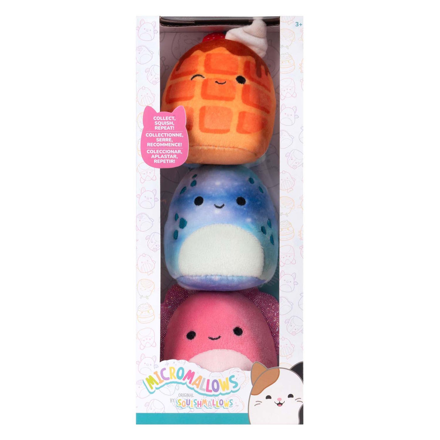 Micromallows Plush da 6,5 ​​cm 3 pacchetti Auggie, Weaver Zinx