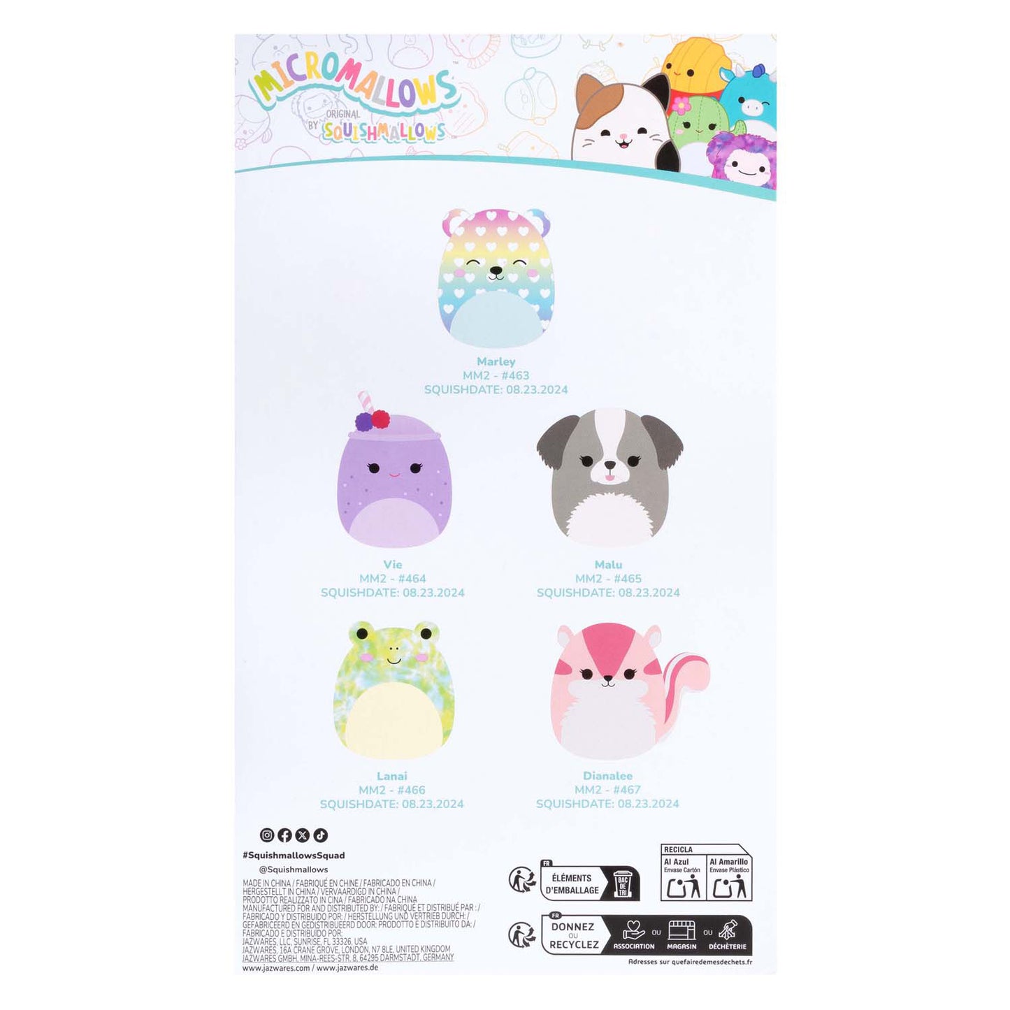 Micromallows Plush 6.5 cm 5 Pack Marley, Vie, Malu Lanai, Dianalee