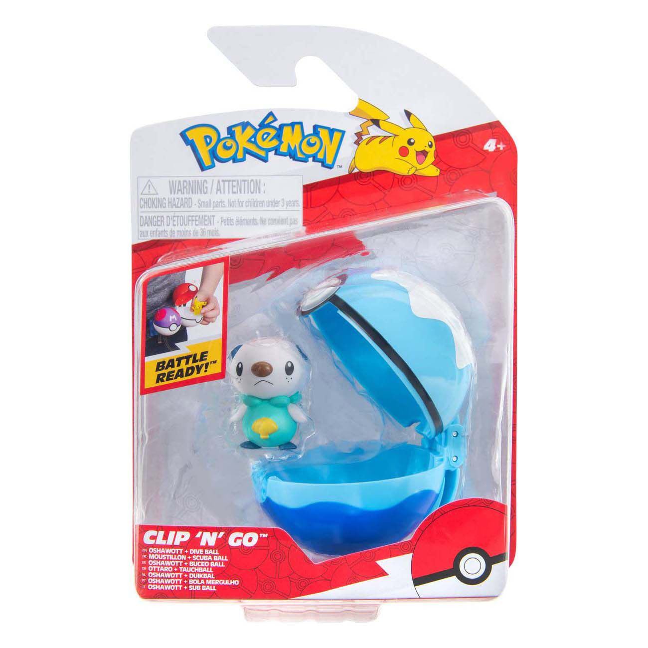 Jazwares Pokemon Clip 'n' Go Palla da immersione Oshawott