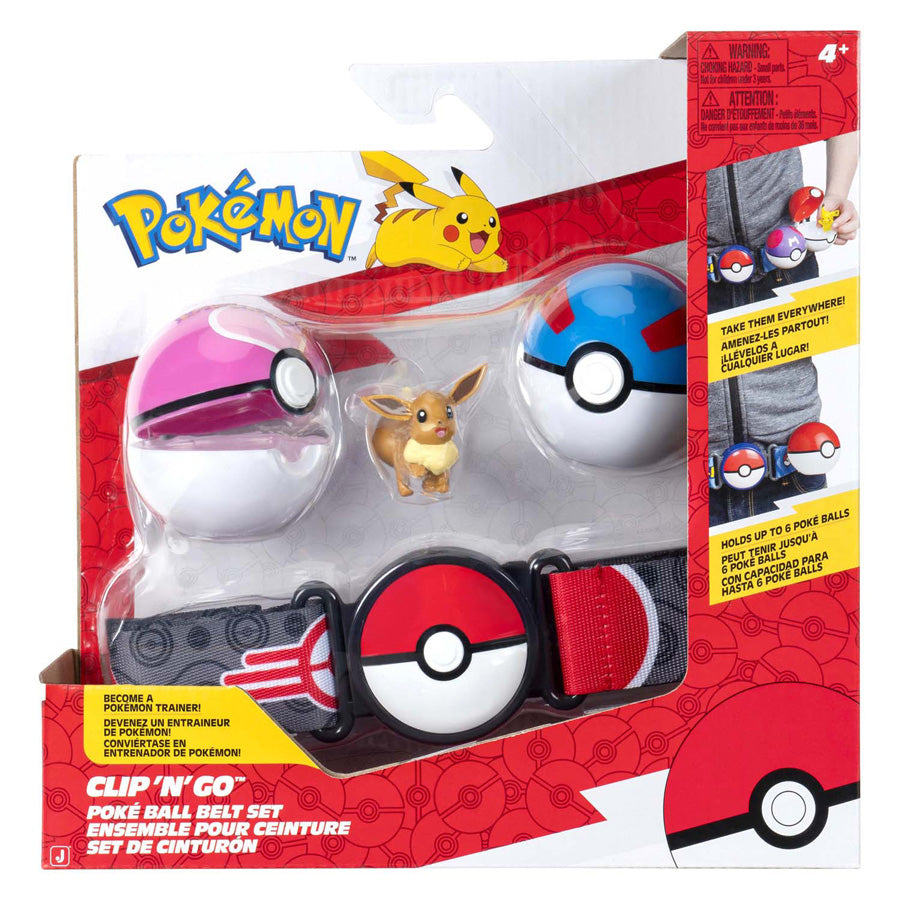 Jazwares Pokémon Clip 'n' Go con cinturino Playset Eevee Great Ball