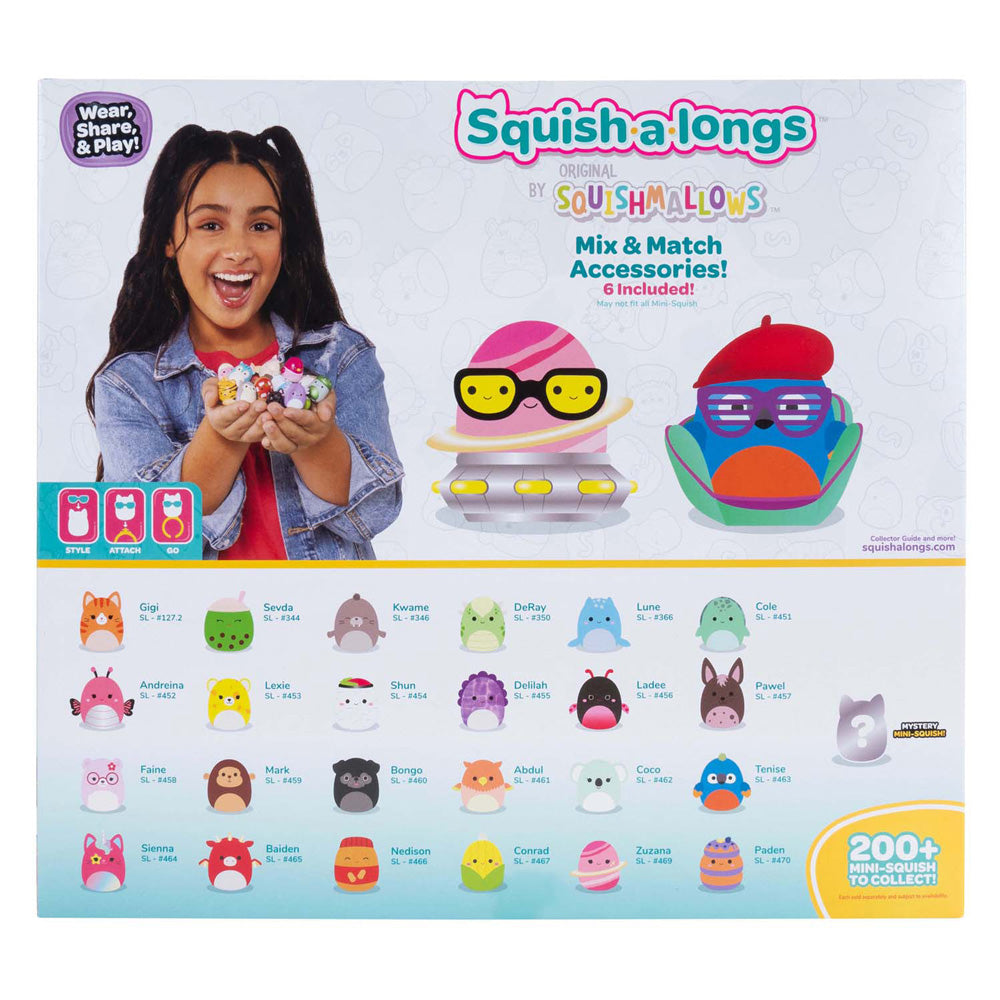 Jazwares squishmallows - figuras de juego squish-a-longs estilo 1 - 25 piezas.