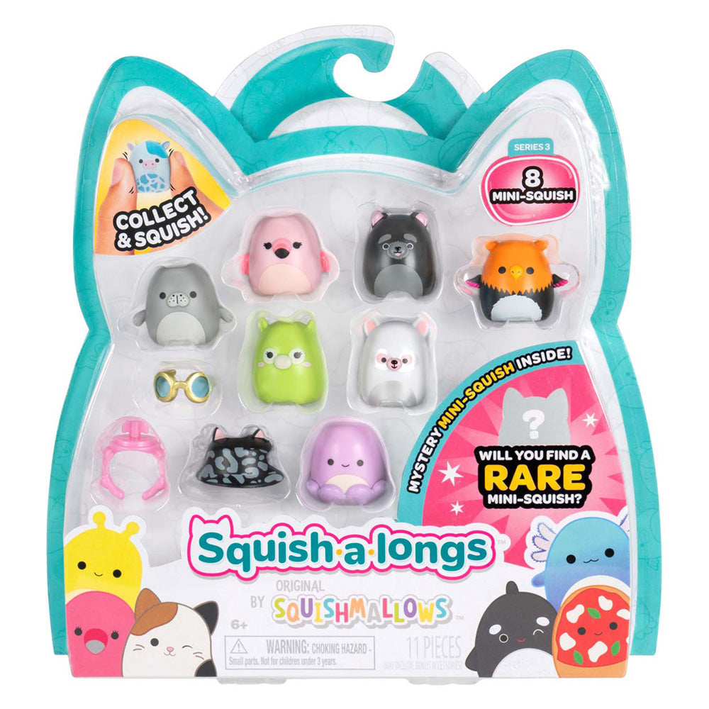 Jazwares squishmallows - personaggi giocattolo squish-a-long stile 3 - 8 pz.