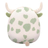 Jazwares Squishmallows peluche coccolone - Celestino la mucca dell'altopiano maculata verde salvia - 19 cm