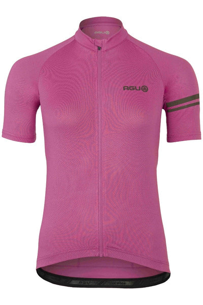Camiseta ciclista Core Essential mujer fucsia eléctrico