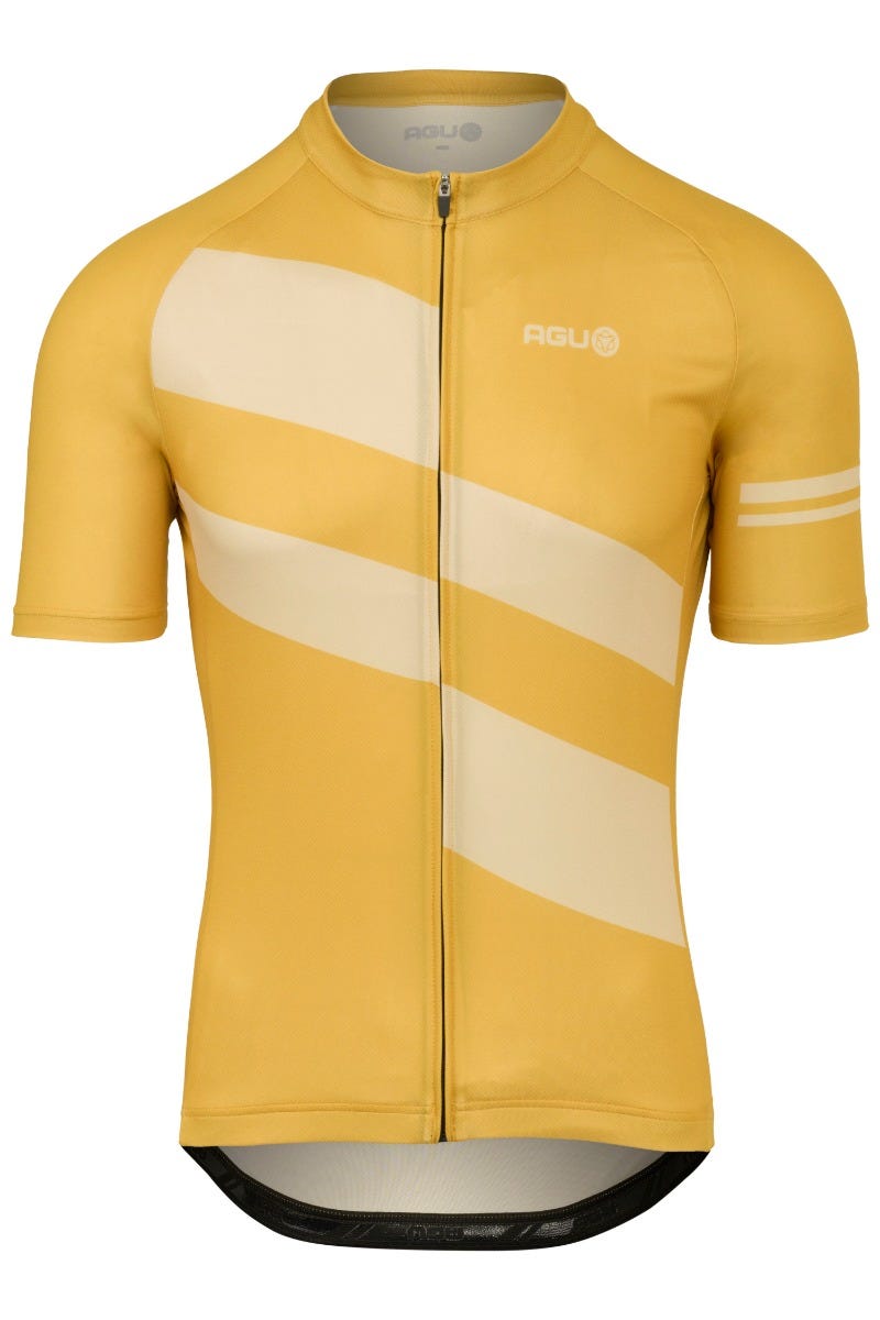 Camiseta ciclista rayas diagonales esencial hombre amber haze