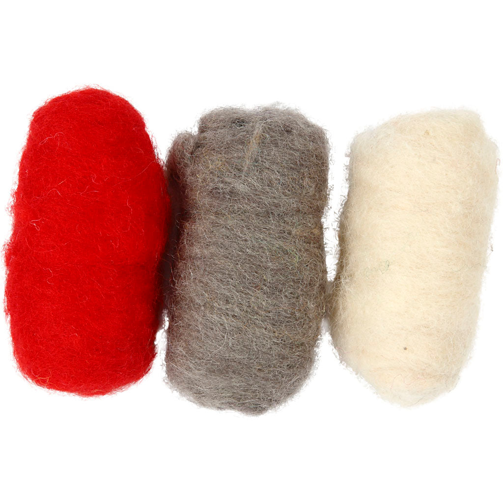 Lana cardata Creativ company, armonia bianco rosso, 3x10 gr 1 scatola