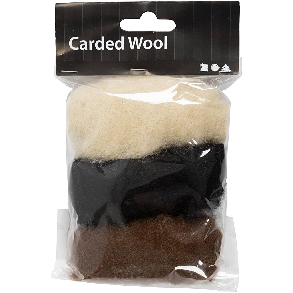 Creativ company carded wool, various colors, 3x10 gr 1 box