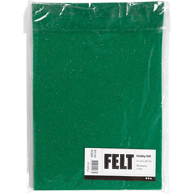 Feltro hobby Creative Company, A4, foglio 210x297 mm, spessore 1,5-2 mm, verde, 10 fogli 1 scatola