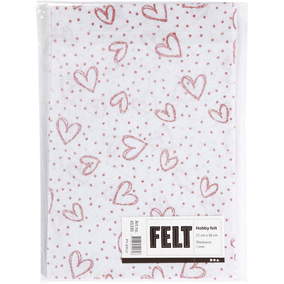 Feltro hobby Creative Company, A4, foglio 210x297 mm, spessore 1,5-2 mm, bianco, 10 fogli 1 scatola