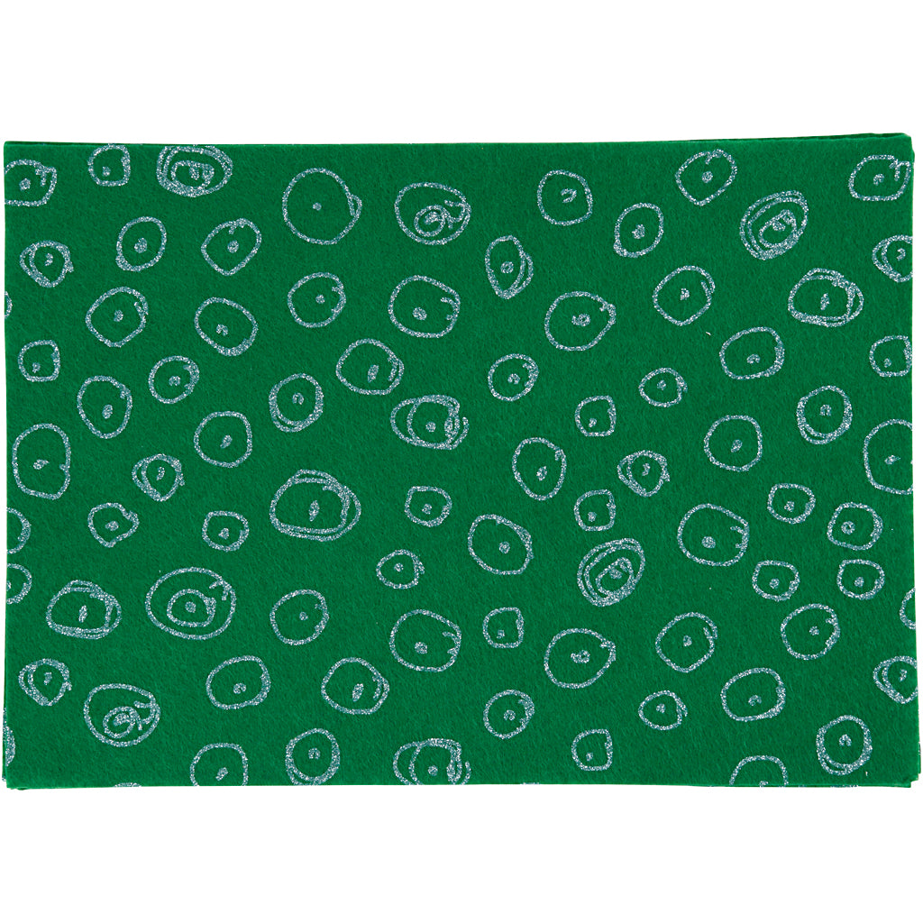 Feltro hobby Creative Company, A4, foglio 210x297 mm, spessore 1,5-2 mm, verde, 10 fogli 1 scatola