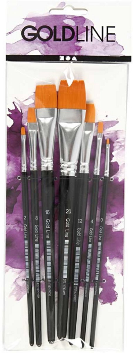 Creative Company Gold Line Brush Flat, 7st.