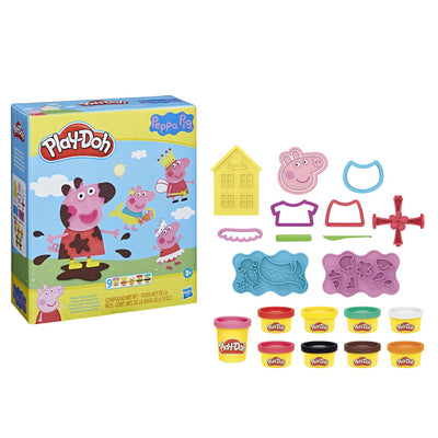 Set da gioco Play-doh Peppa Pig Styling - argilla da modellare - inclusi 9 vasetti