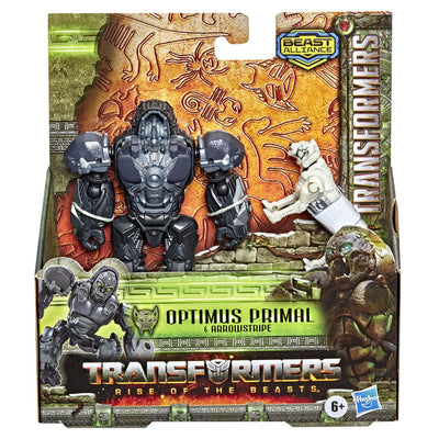 Transformers Hasbro Rise of the Beasts Army Action Figures Optimus Arrowstripe Primal