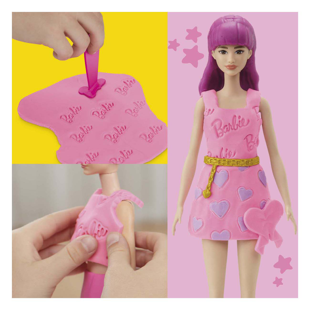 Play-doh Barbie corazones y cabello