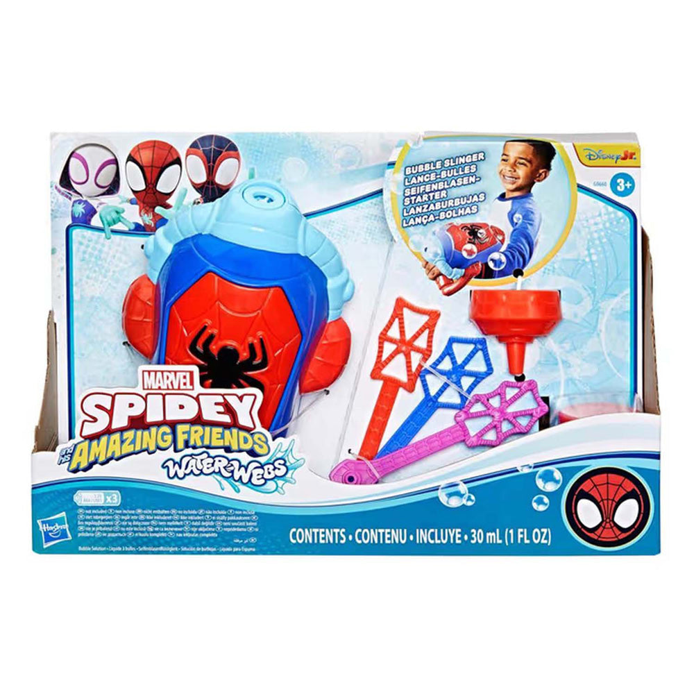 Máquina de burbujas Hasbro Spidey Water-Web - con soplador de burbujas