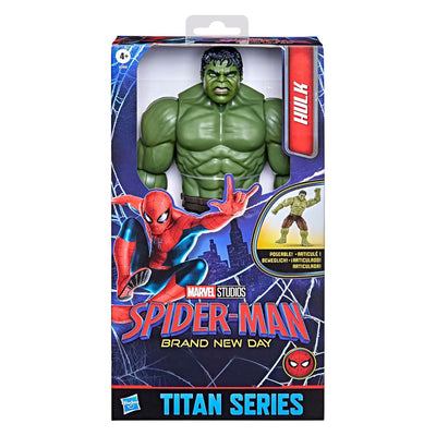 Hasbro marvel spiderman titan series hulk jugando figura