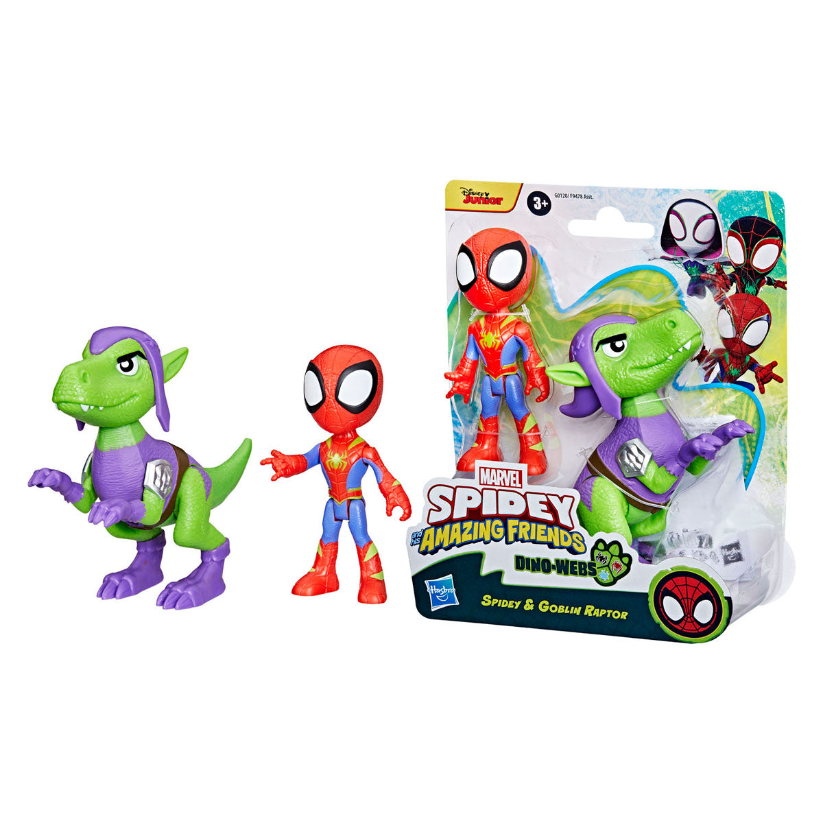 Figuras de juego de Hasbro Spidey y sus increíbles amigos, el héroe Dino Webs