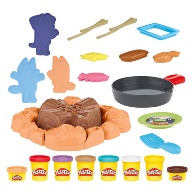 Set da gioco Play-doh Bluey goes campeggio - 6 vasi di terracotta
