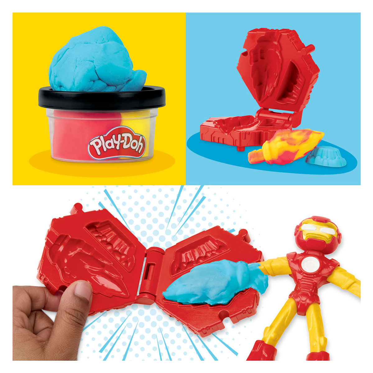 Lanciatore Play-doh Marvel Iron Man - 2 vasi di terracotta