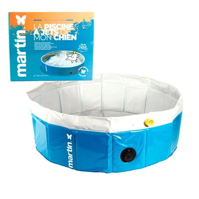 Piscina martin con jet blauw wit