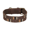Trixie halsband hond rivet rustic vetleer donkerbruin