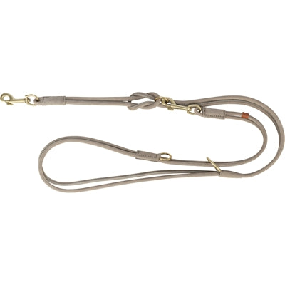 Trixie Dog correa para perros puros de cuero redondo ajustable gris claro