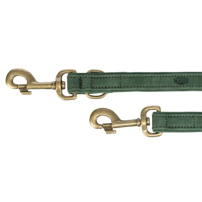 Trixie dog leash pure adjustable leather saliegroen