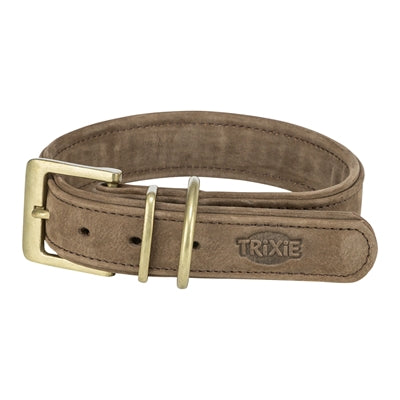 Trixie collar dog pure leather brown