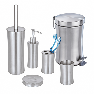 Wenko 1064991 - toothbrush cup pieno stainless steel mat | 3 pieces