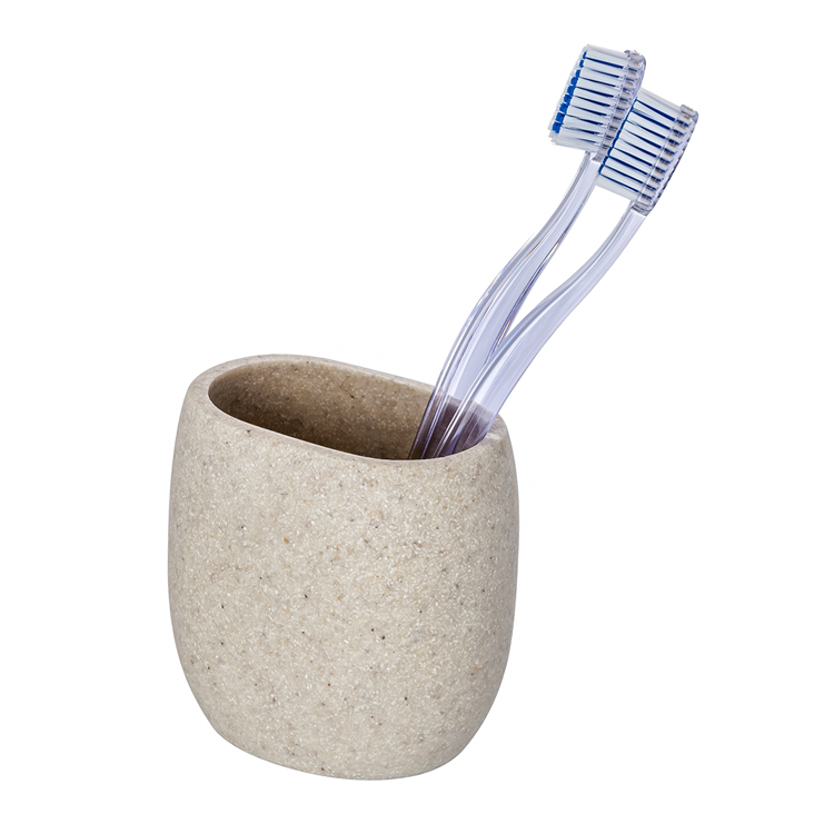 Wenko 1064992 - bicchiere portaspazzolino puro beige | 2 pezzi