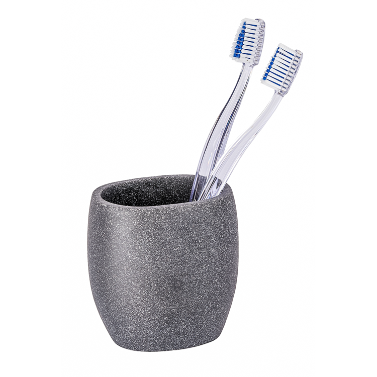 Wenko 1064942 - bicchiere portaspazzolino puro antracite | 2 pezzi