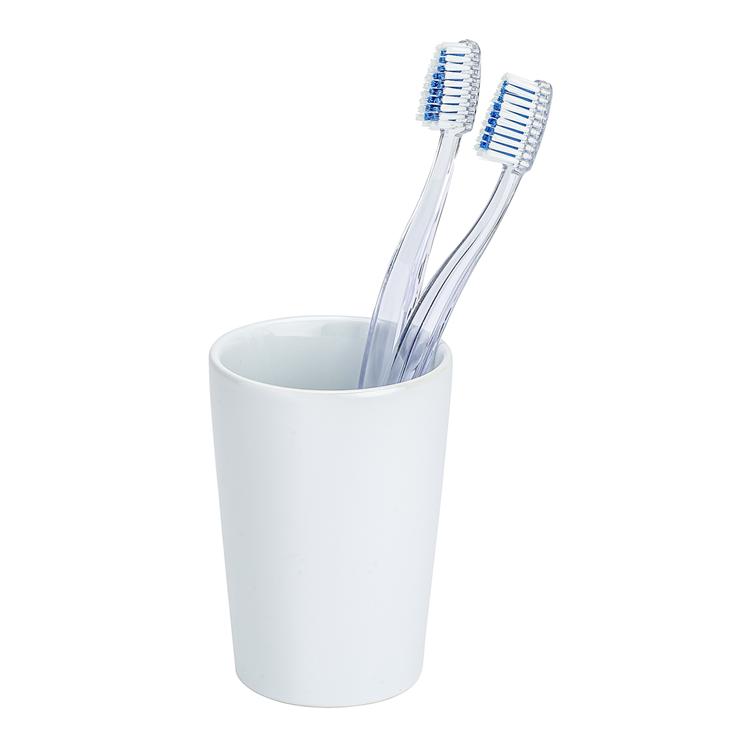 Wenko 1064995 - vaso cepillo de dientes coni ceramica blanco | 4 piezas