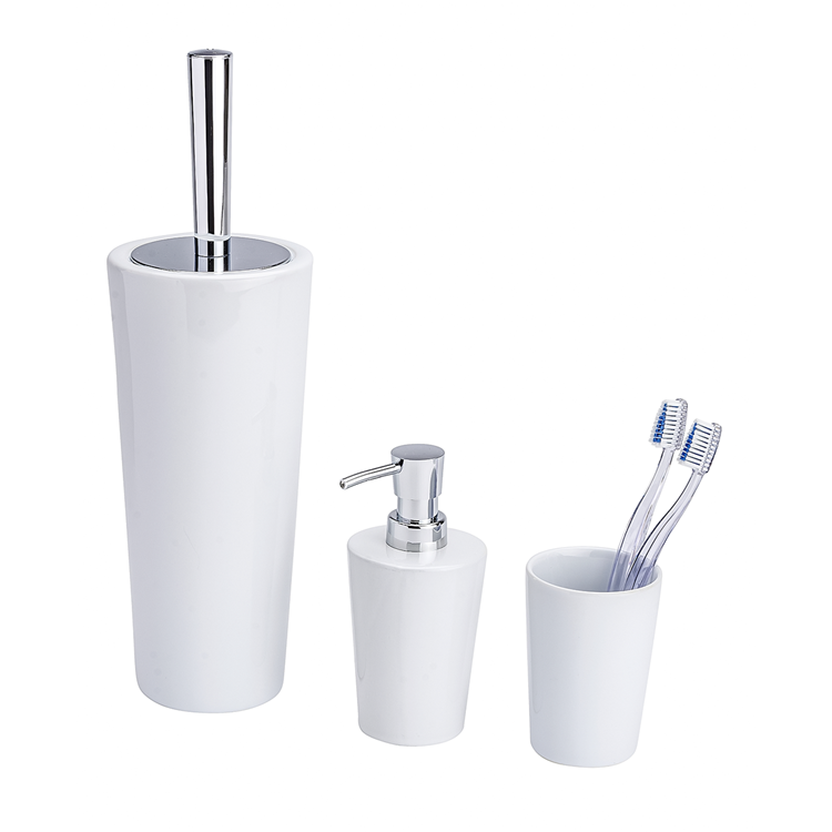 Wenko 1064995 - bicchiere portaspazzolino coni ceramica bianco | 4 pezzi