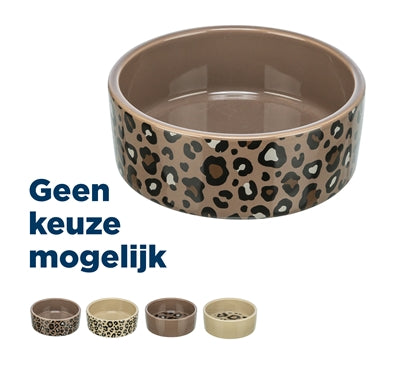 Trixie ciotola per cibo e beverino Leo gatto in ceramica stampa leopardo assortiti