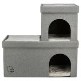 Trixie kattenmand kattenhuis kimy soft 2 verdiepingen lichtgrijs - afbeelding 1