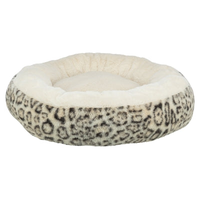 Trixie cama para perros leo soft redondo de felpa crema estampado leopardo
