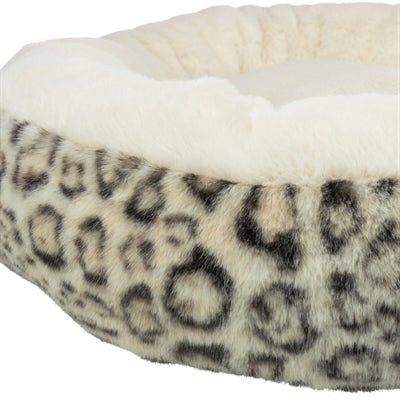 Trixie cama para perros leo soft redondo de felpa crema estampado leopardo