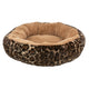 Trixie cuccia per cani leo soft rotonda in peluche marrone stampa leopardo