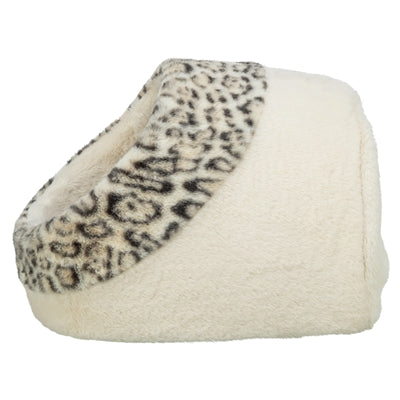 Trixie cama para gatos igloo leo peluche suave crema estampado leopardo