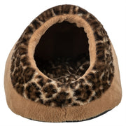 Trixie kattenmand iglo leo soft pluche bruin panterprint - afbeelding 3