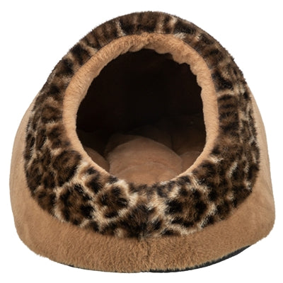 Trixie cuccia per gatti igloo leo morbido peluche marrone stampa leopardo