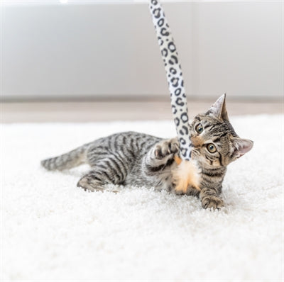 Trixie peluche con stampa leopardata coda di gatto con erba gatta