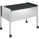 Carrello portacarte sospeso argento metallizzato 2x50 cartelle 4 ruote piroettanti