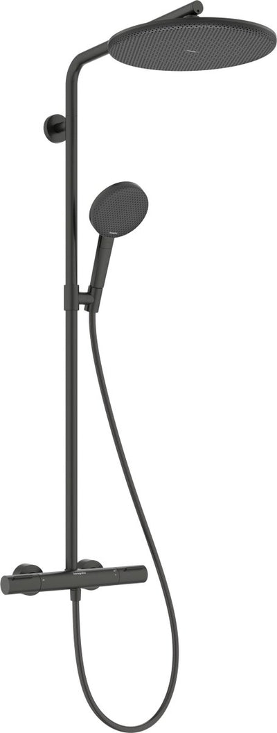 Hansgrohe raindance alive s puro - showerpipe - ecostat thermostaat - 300mm maat - 1 straalfunctie - brushed black chrome
