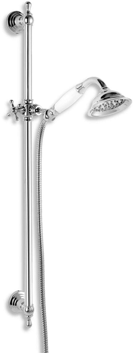 Set doccia Novaservis - set doccia retrò con doccetta, asta doccia, supporto doccia e flessibile doccia, kit cromatoretro,0