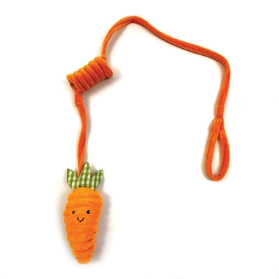 Bungee de zanahoria con parche atigrado para mascotas felices