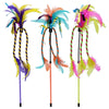 Canna per gatti Happy Pet Tabby con nastro e piume assortite